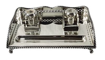Cavendish Plate Double Inkwell Stand