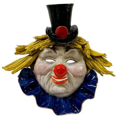 Clown Ceramic Mask, Giovanni Danti Florence Italy