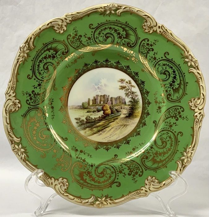 Coalport Hand Painted and Signed English Castle Cabinet Plates