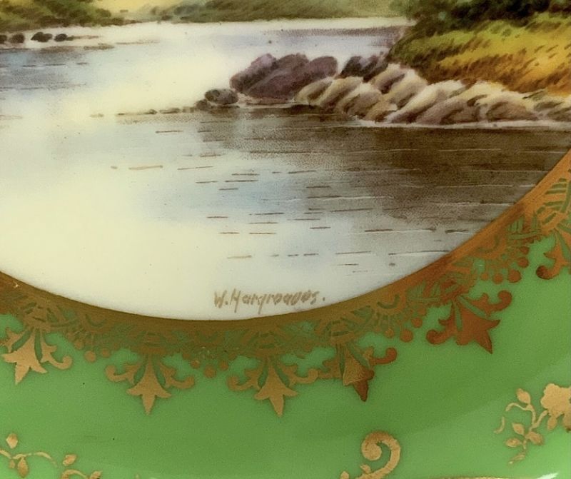 Coalport Hand Painted and Signed English Castle Cabinet Plates