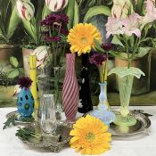 Coloured Art Glass Bud Vases