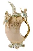 Continental Porcelain Ewer With Putti