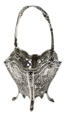 Continental Silver Basket With Putto