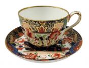 Copeland Imari Fence Pattern D 794 Teacup & Saucer, Dated 1876