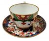 Copeland Imari Fence Pattern D 794 Teacup & Saucer, Dated 1876