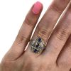 Edwardian Style 3 Sapphire and Diamond Engagement Ring