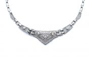 Edwardian Diamond Die Struck Filigree Necklace