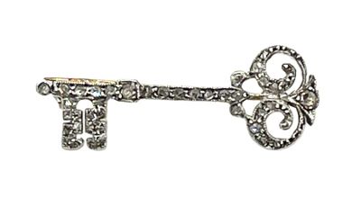 Edwardian Diamond ' Key ' Brooch