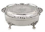 Edwardian Sterling Silver Jewellery Box Dated 1906
