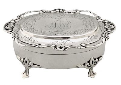 Edwardian Sterling Silver Jewellery Box Dated 1906
