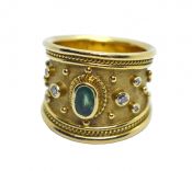 Elizabeth Gage Vintage Emerald and Diamond Ring
