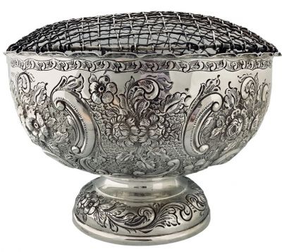 English Sterling Silver Pedestal Rose Bowl / Presentation Trophy