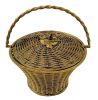 French Opaline Glass Basket In Blue
