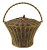 French Opaline Glass Basket In Blue