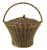 French Opaline Glass Basket In Blue