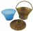 French Opaline Glass Basket In Blue