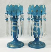 French Opaline Glass Lustres With Serpents