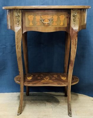 Fruitwood Inlay Table With Bronze Mounts