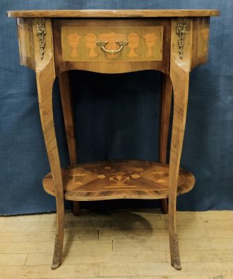 Fruitwood Inlay Table With Bronze Mounts