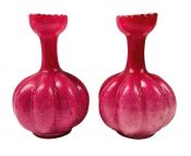 Fuchsia Pink Murano Glass Vases