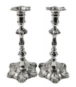 George II Style Sterling Silver Candlesticks 