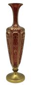 Gilded Cranberry Glass Vase