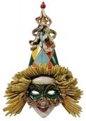 Harlequin Ceramic Mask, Giovanni Danti Florence Italy
