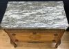 Louis XVI Style Fruitwood Inlay Commode With Marble Top