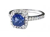 Modern Sapphire and Diamond Ring
