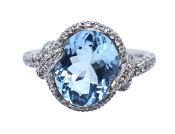 Isabelle Langlois Aquamarine and Diamond Cluster Ring