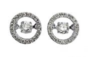 Modern Diamond Circular Stud Earrings