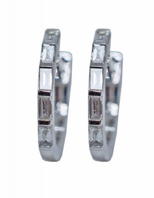 Modern Diamond Hoop Earrings
