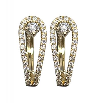 Modern Diamond Huggie Earrings