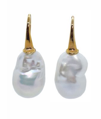 Modern Freshwater Baroque Pearl Drop Earrings