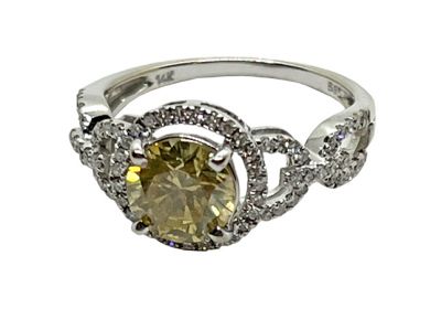 Modern Light Fancy Yellow Diamond Engagement Ring