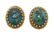 Modern Nephrite Jade Stud Earrings