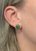 Modern Nephrite Jade Stud Earrings