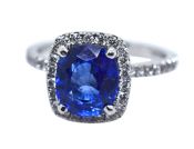 Modern Sapphire and Diamond Engagement Ring