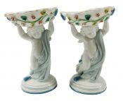 Moore & Co. Figural Pedestal Dishes