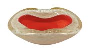 Murano Tri-colour Cased Glass Bullicante Bowl