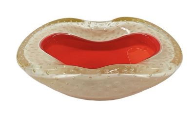 Murano Tri-colour Cased Glass Bullicante Bowl