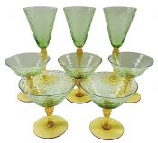 Pukeberg Sweden Turkey Tracks / Royal Fan Stemware