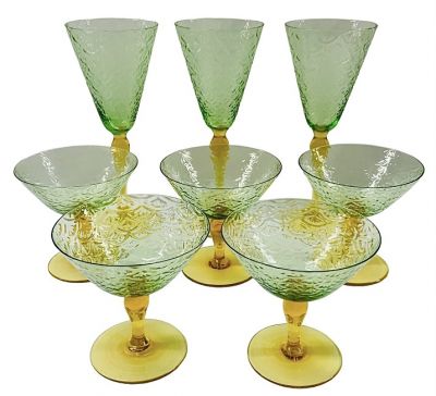 Pukeberg Sweden Turkey Tracks / Royal Fan Stemware