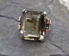 Retro Smoky Quartz Solitaire Ring