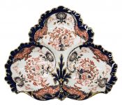Royal Crown Derby Kings Pattern #383 Trefoil Dish Dated 1909