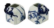 Royal Worcester Dragon Relief Brush Washer Pots, Dated 1877