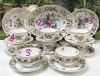 Schumann Bavaria Porcelain Bouillon Bowls & Stands