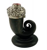Scottish Rams Horn Snuff Mull Dated 1890
