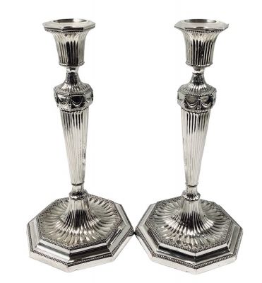 Sheffield Plate Candlesticks 