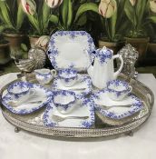 Shelley Dainty Blue Snack Sets